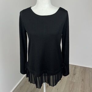 Lauren Conrad Black Long Sleeve Blouse Size Small